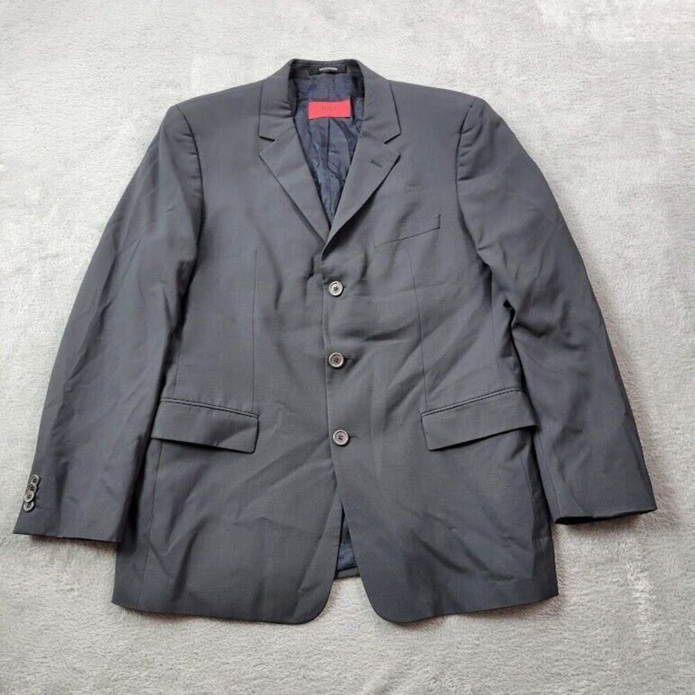 Hugo Boss Blazer Suit Sport Jacket Mens 42R Black Wool Blend Coat
